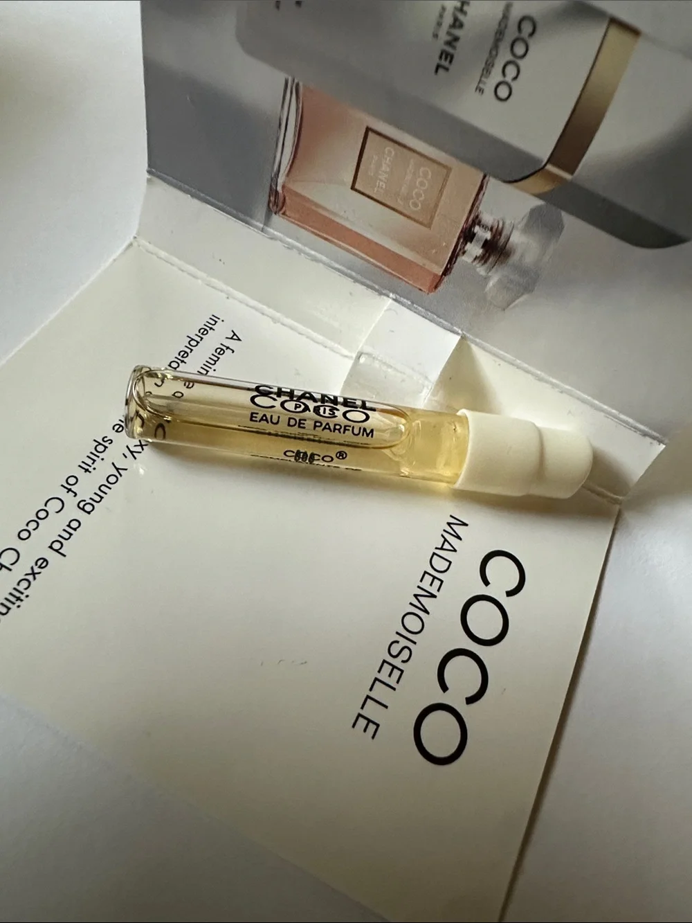Coco Chanel  Sample Vial and display card